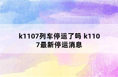 k1107列车停运了吗 k1107最新停运消息